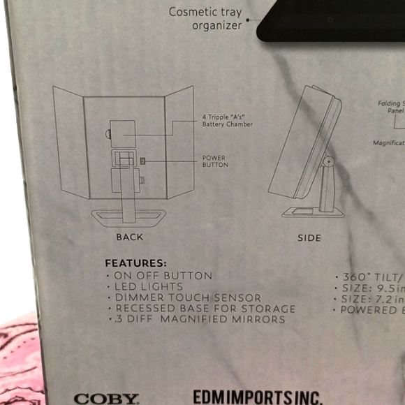 Smart touch tri-fold LED mirror - Picture 7 of 8